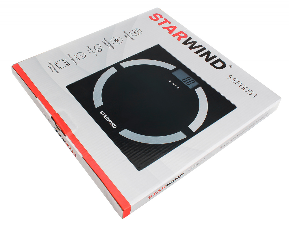 Весы напольные электронные Starwind SSP6051 черный от магазина Старвинд