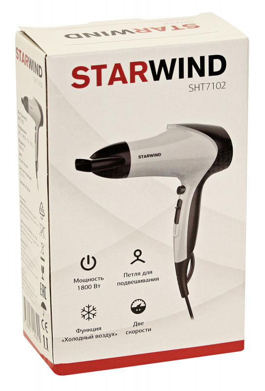Фен Starwind SHT7102 белый/черный от магазина Старвинд