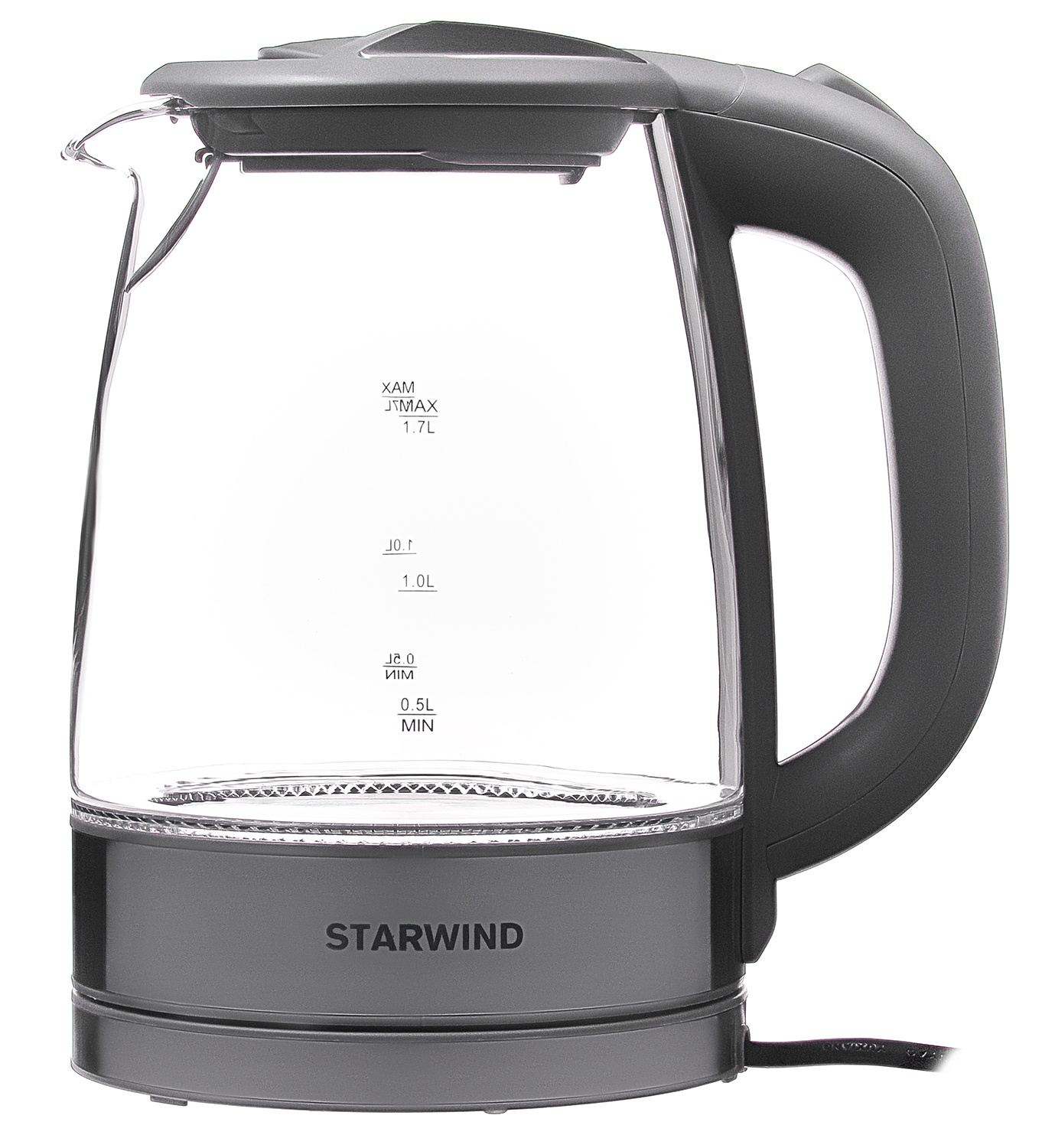 Чайник электрический Starwind SKG2315 серый/серебристый, стекло от магазина Старвинд