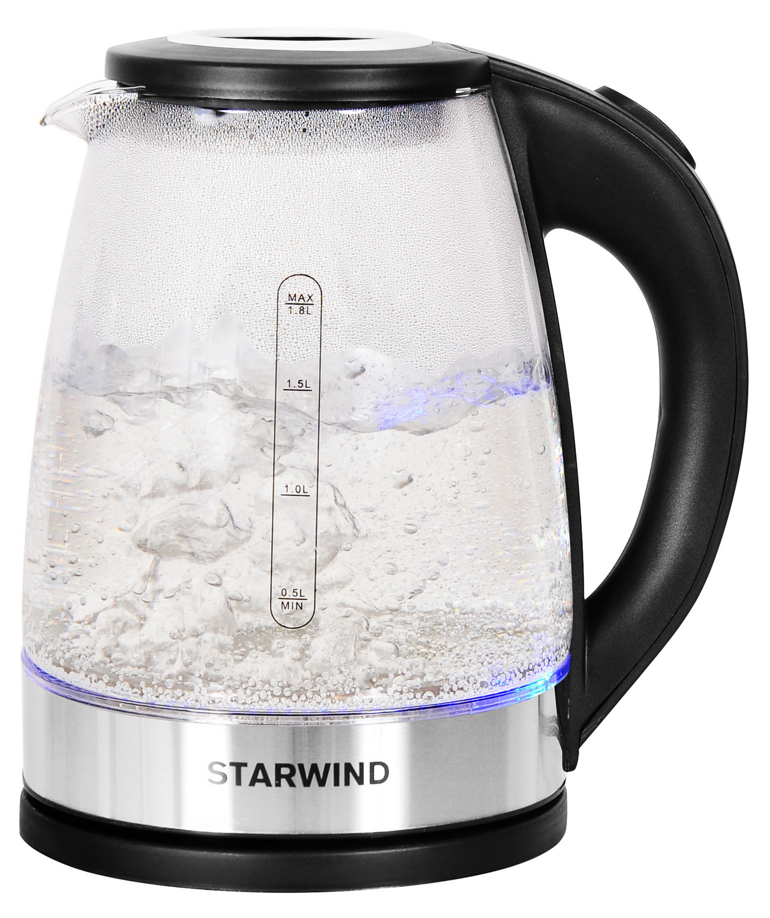 Чайник электрический Starwind SKG2082 черный, стекло от магазина Старвинд