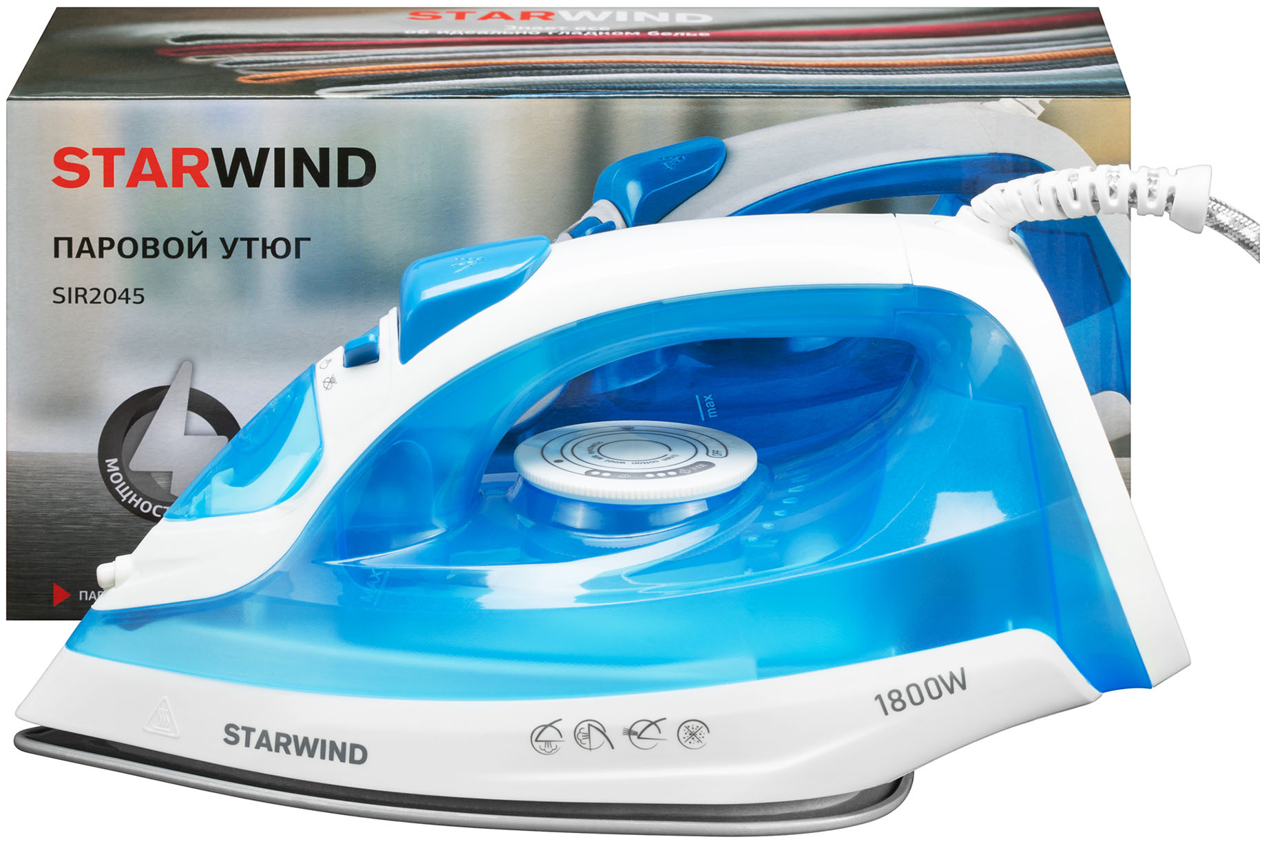 Утюг Starwind SIR2045 голубой/белый от магазина Старвинд