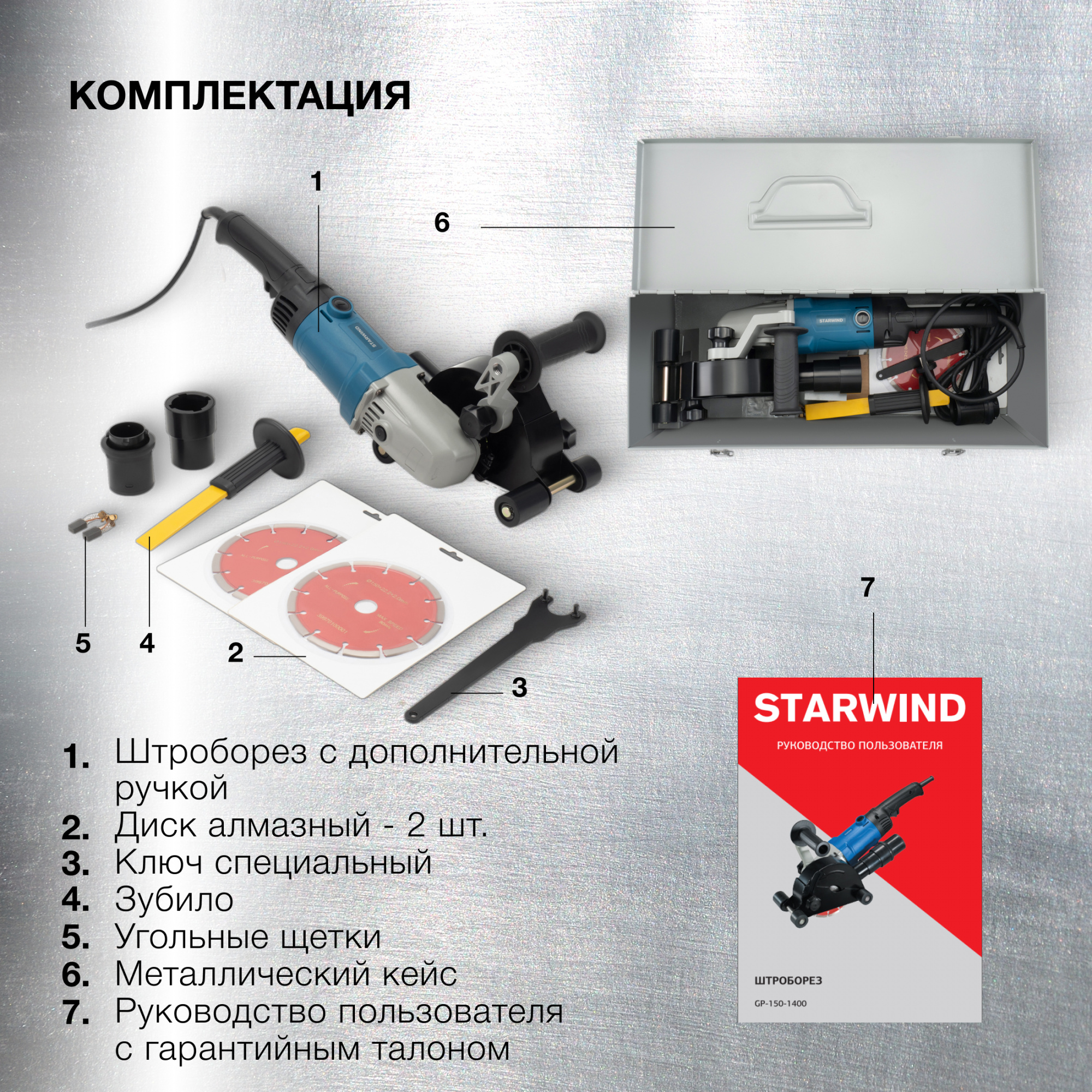 Штроборез Starwind Профессионал GP-150-1400 синий/черный (dzr02-150) от магазина Старвинд