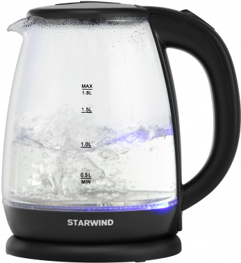 Чайник электрический Starwind SKG1055 черный, стекло от магазина Старвинд