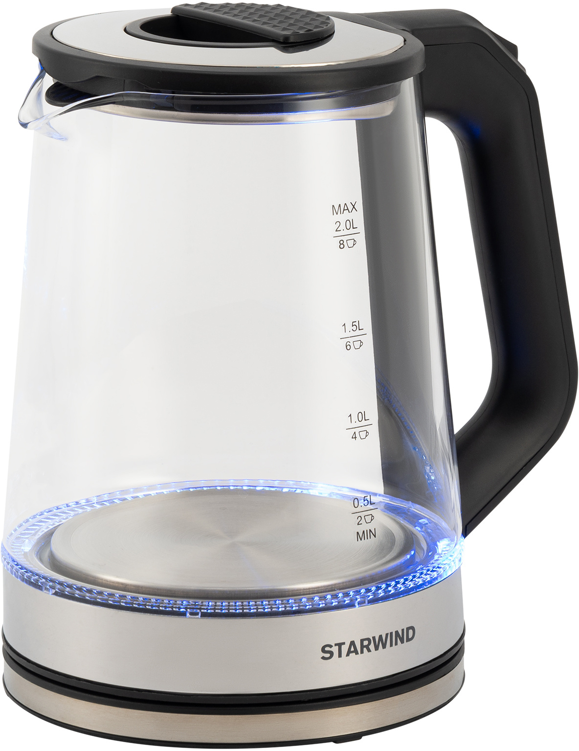 Чайник электрический Starwind SKG5778 черный/прозрачный, стекло от магазина Старвинд