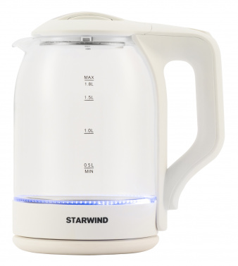 Чайник электрический Starwind SKG1056 белый/прозрачный, стекло от магазина Старвинд