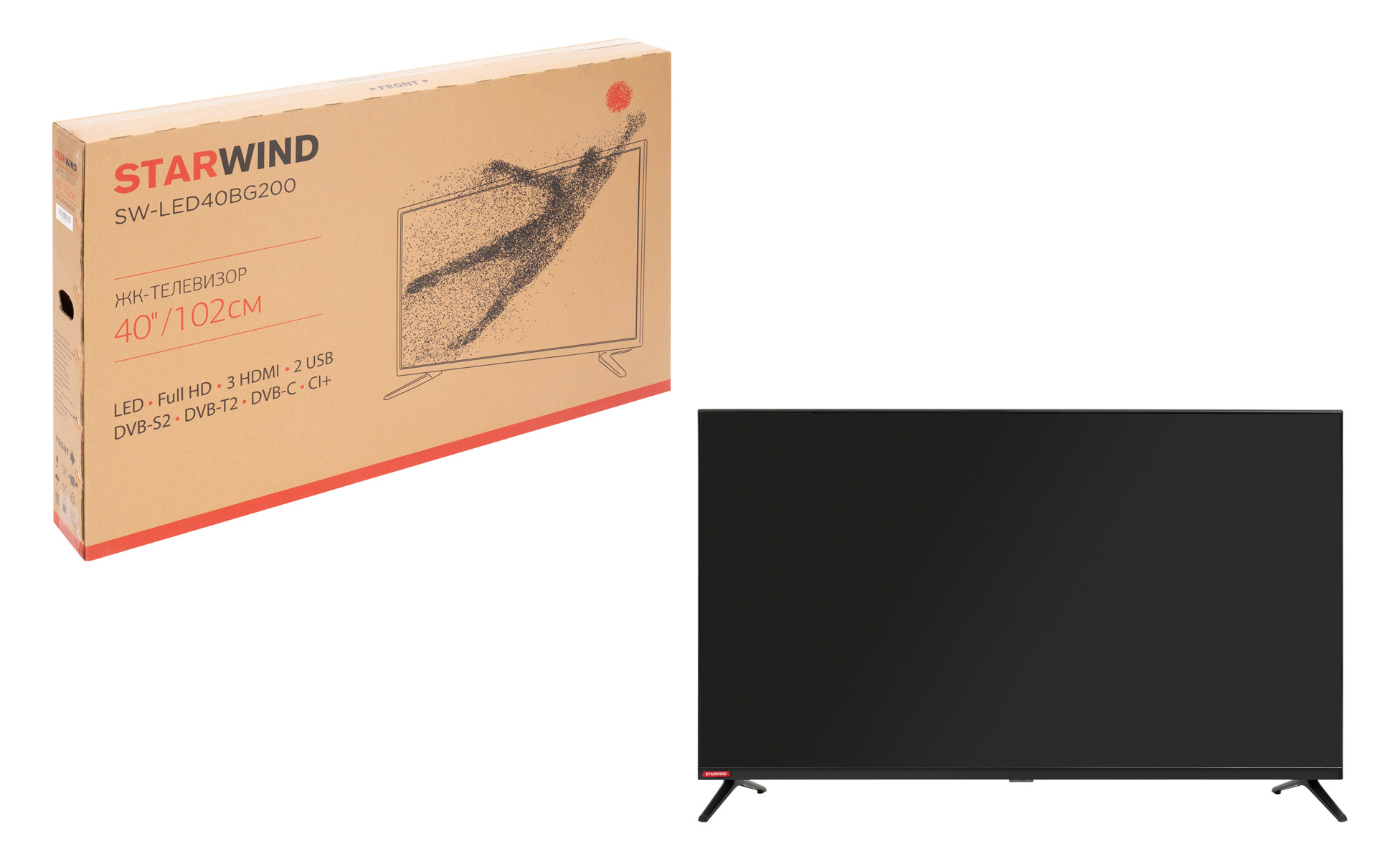 Телевизор Starwind SW-LED40BG200, 40", LED, FULL HD, черный от магазина Старвинд