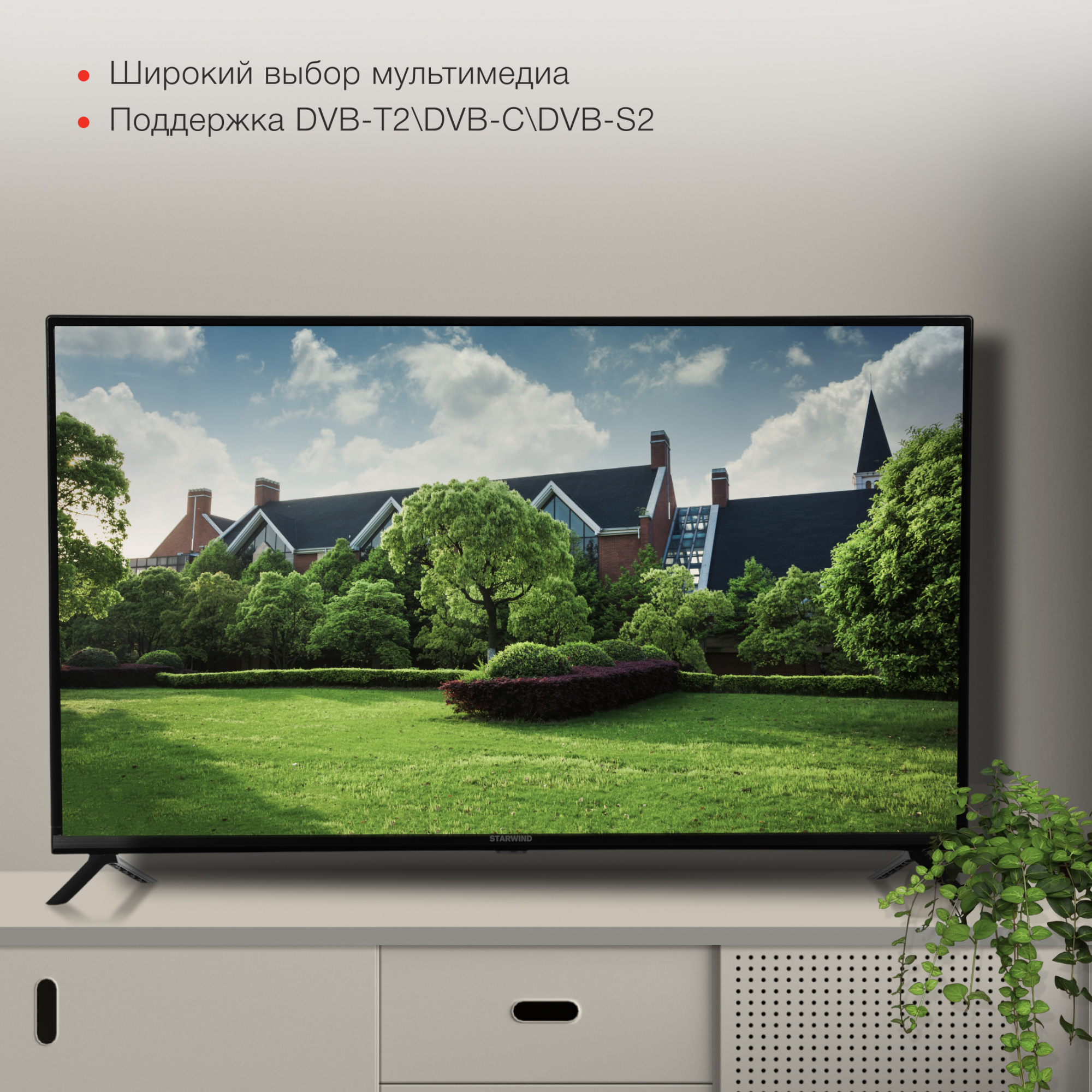 Телевизор Starwind Яндекс.ТВ SW-LED43SG302, 43", DLED, FULL HD, черный от магазина Старвинд