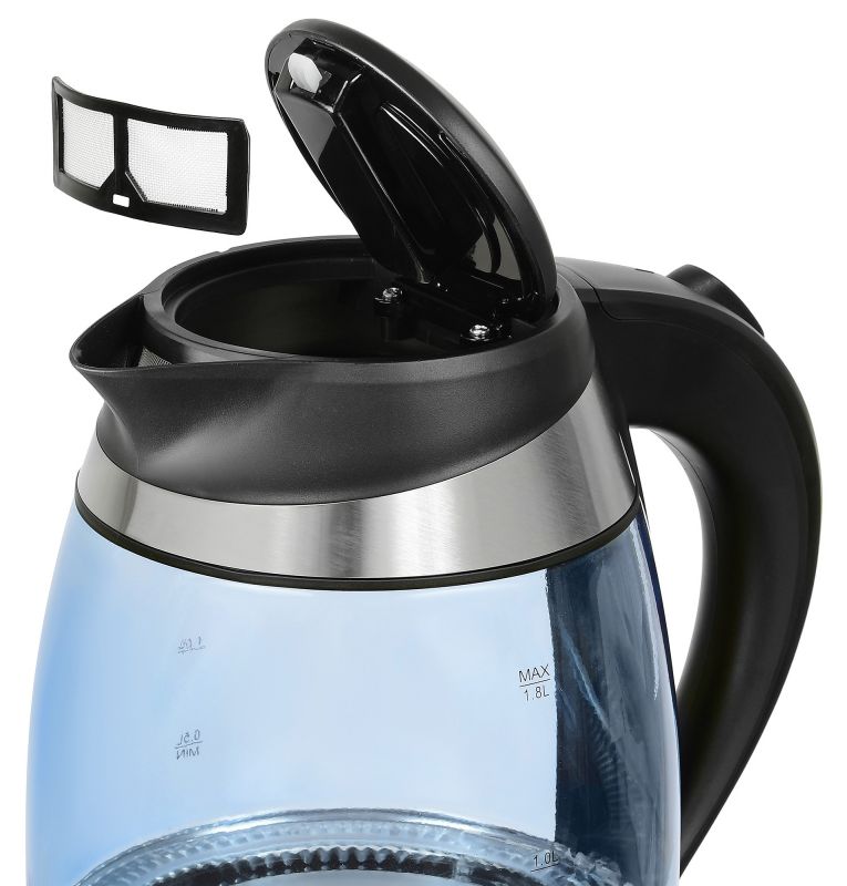 Чайник электрический Starwind SKG2218 голубой/черный, стекло от магазина Старвинд